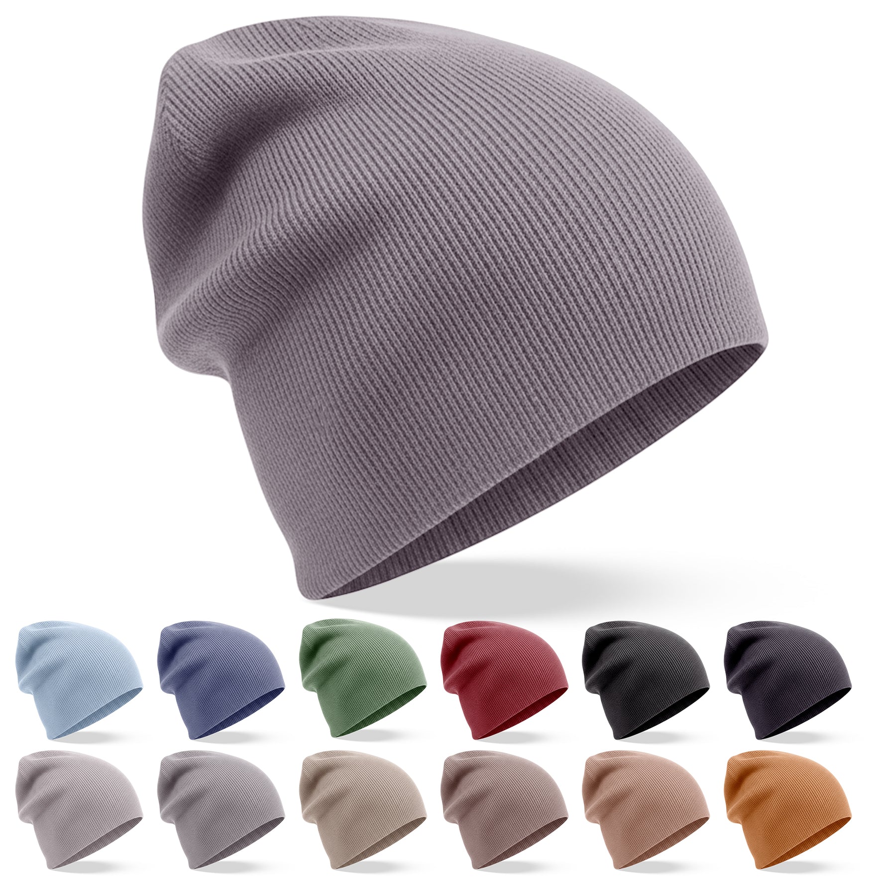 Kaschmirmütze Beanie leicht gerippt dunkelgrau